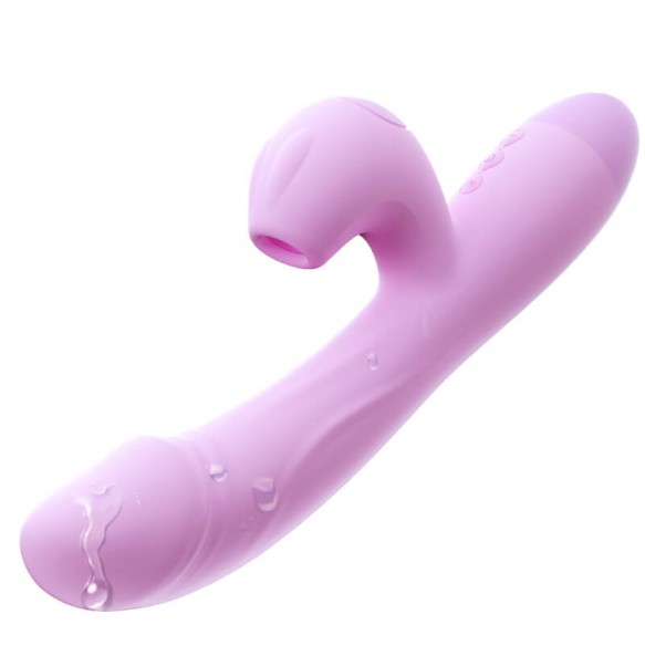 HK LETEN - Rabbit Sucking Intelligent Heating Vibrator Wand (Chargeable - Purple)